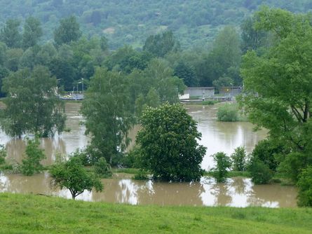 Kläranlage Neckartailfingen, die 2012 völlig überschwemmt wurde aufgrund von Starkregen und Hochwasser.
