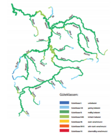 Gewässergütekarte des Neckareinzugsgebiets von 2004.