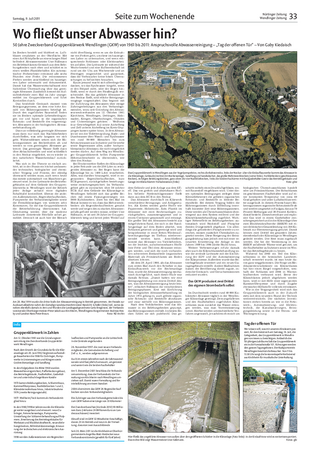 Pressebericht der Wendlinger Zeitung vom 09.07.2011 mit dem Thema "Wo fließt unser Abwasser hin?"